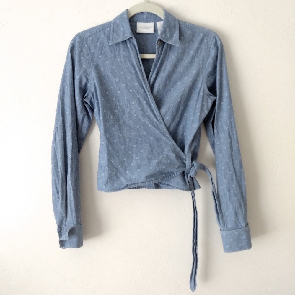 Chambray Wrap Top